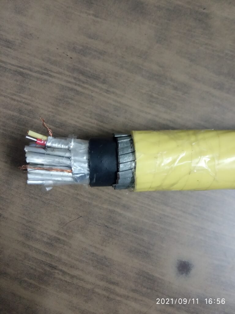 Multi-pair thermocouple extension cable for type K Chromel-Alumel thermocouple, each pair and overall shielded, armoured